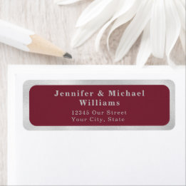 Modern Deep Burgundy Silver Grey Wedding