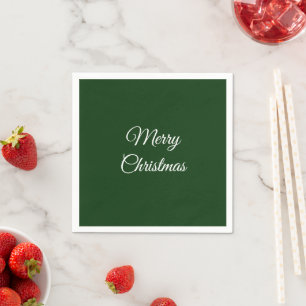 Modern deep dark green solid Christmas holiday Napkin