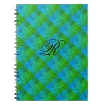MODERN DEEP GREEN BLUE CUTE Spiral Photo Notebook