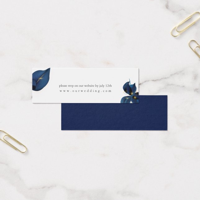 Modern Deep Indigo Blue Wedding Website RSVP (Office)