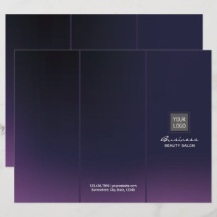 Modern Deep Purple Beauty Salon Spa Tri-Fold