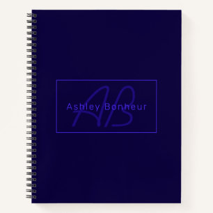 Modern Deep Purple Colours   Cool Name & Monogram Notebook