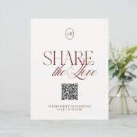 Modern Deep Terracotta Share the Love QR Code Sign