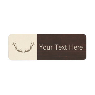 Modern Deer Antlers Pattern on Rustic Brown Wood