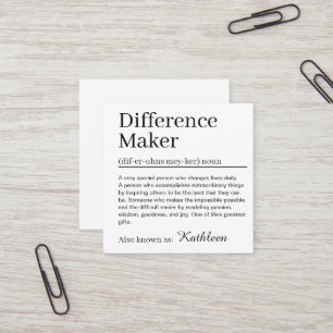 Modern Definition Difference Maker Square Business Card