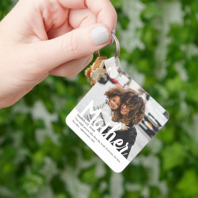 Modern | Definition Of Mother Photo Key Ring (Hand)