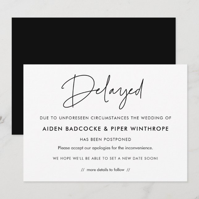 Modern delayed wedding announcement (Front/Back)