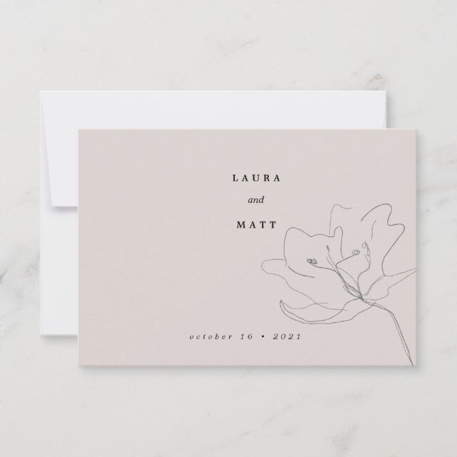 Modern Delicate Blush Pink Floral meal choice RSVP (Front)