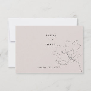 Modern Delicate Blush Pink Floral meal choice RSVP