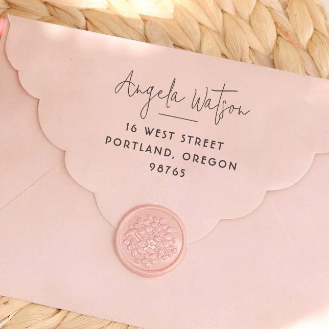 Modern Delicate Handwriting Return Address Self-inking Stamp (Creator Uploaded)