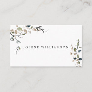 Modern Delicate Spring Greenery Business Card