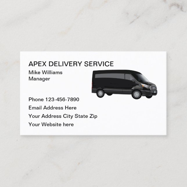 Modern Delivery Driver Service Business Cards (Front)