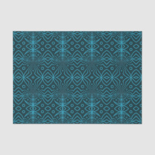 Modern Denim Blue Decorative Geometric Pattern Tissue Paper