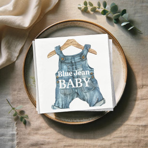 Modern Denim Blue Jean Baby Boy Baby Shower Napkin