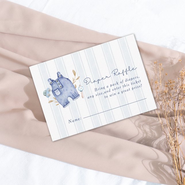 Modern Denim Blue Jean Stripes Baby Shower Enclosure Card (Creator Uploaded)