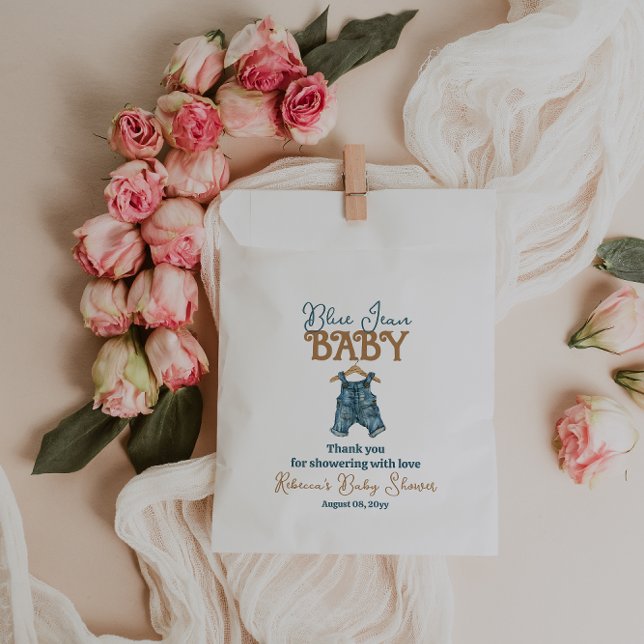 Modern Denim Boy Blue Jean Baby Shower Favour Bags (Creator Uploaded)