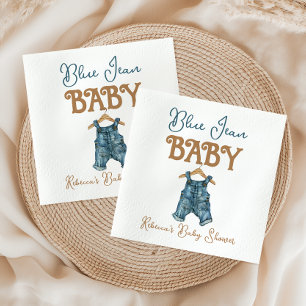 Modern Denim Boy Blue Jean Baby Shower Napkin