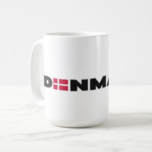 Modern Denmark danish Flag Simple Letter Coffee Mug