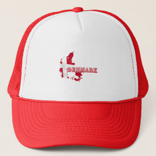 Modern Denmark Danish Letter MAP Flag Souvenir Trucker Hat