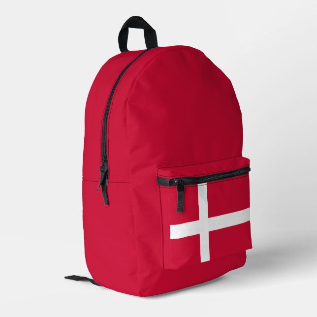 Modern denmark scandinavia Flag Country Souvenir  Printed Backpack (Back Corner Left)