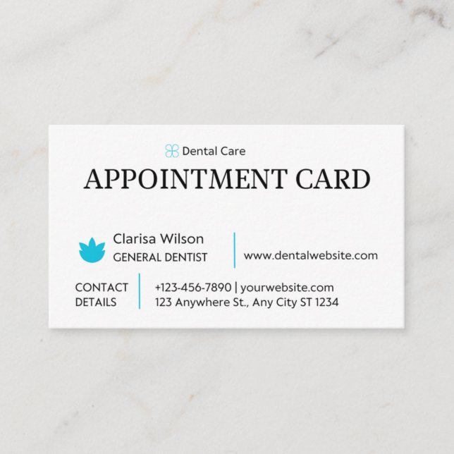 Modern Dental Appointment Card (Front)