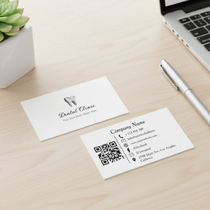 Modern Dental Clinic Logo QR Code  Business Card