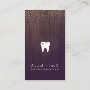 Modern Dental Dentist Appointment Purple Gold Business Card