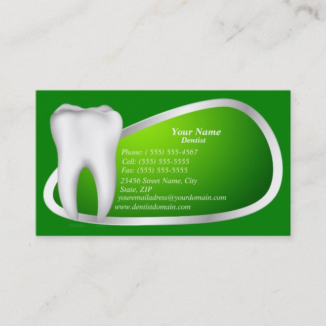 Modern Dental Dentist Business Card (Front)