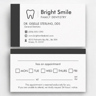 Modern Dental Dentistry Appointment Reminder Business Card