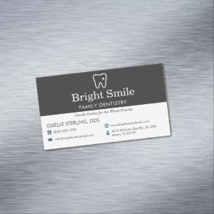 Modern Dental Dentistry Office Magnetic Business Card