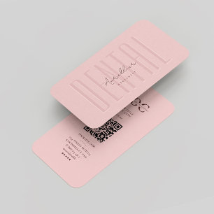 Modern Dental Hygienist Professional Monogram Pink Business Card