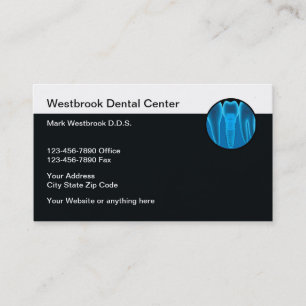 Modern Dental Implant Dentist Business Cards