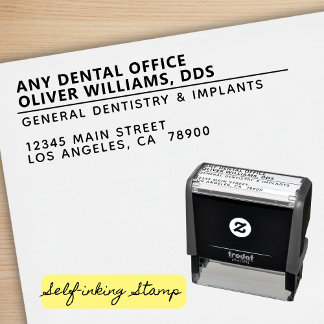 Modern Dental Office Dentist Return Address Self-inking Stamp