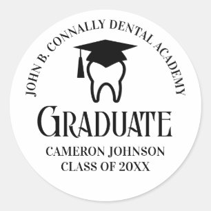 Modern Dental School Graduation Party Personalized Classic Round Sticker