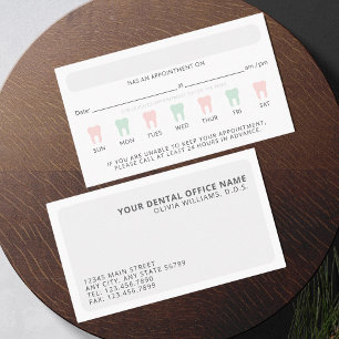Modern Dental Tooth Appointment Reminder Card