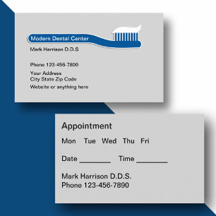 Modern Dentist Appointment Business Card