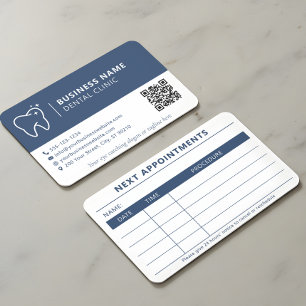 Modern Dentist Appointment Reminder QR Code Business Card