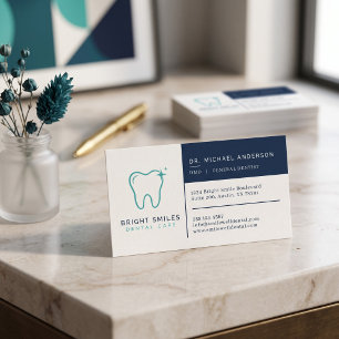 Modern Dentist Clean Corporate Dental Business Card