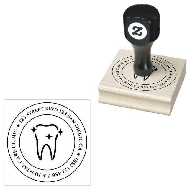 Modern Dentist Dental Hygienist Logo Stamp (Stamped)