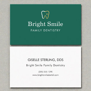 Modern Dentist Dentistry Office Tooth Icon Business Card