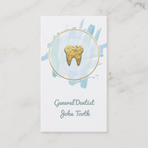 Modern Dentist gold Tooth Logo Business Card