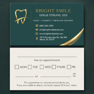Modern Dentist Logo Dental Appointment Card