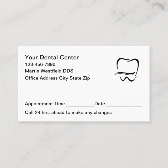 Modern Dentist Office Appointment Cards New (Front)