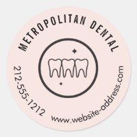 Modern Dentist Teeth Black Logo Pink