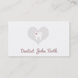 Modern Dentist White Tooth Logo Business Card