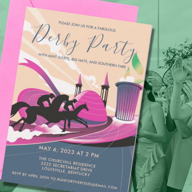 Modern Derby Party Art Deco Invitation (Creator Uploaded)