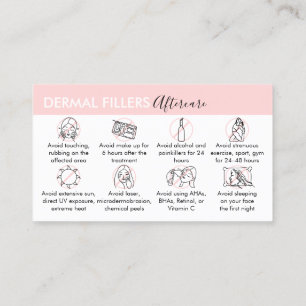 Modern Dermal Fillers Aftercare Business Card