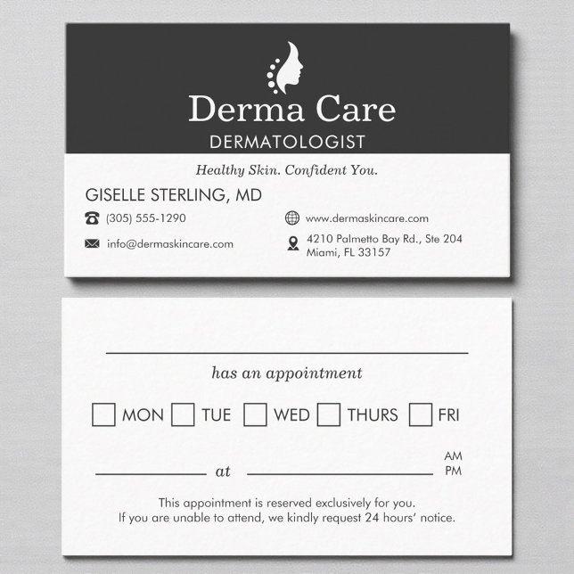 Modern Dermatologist Office Appointment Card (Creator Uploaded)