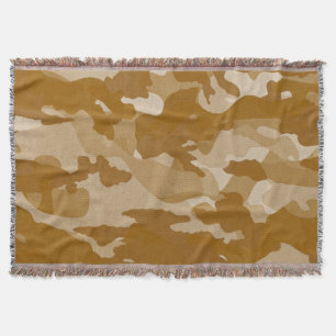 Modern Desert Earth-Tone Camouflage Pattern Throw Blanket