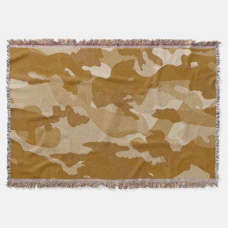 Modern Desert Earth-Tone Camouflage Pattern Throw Blanket
